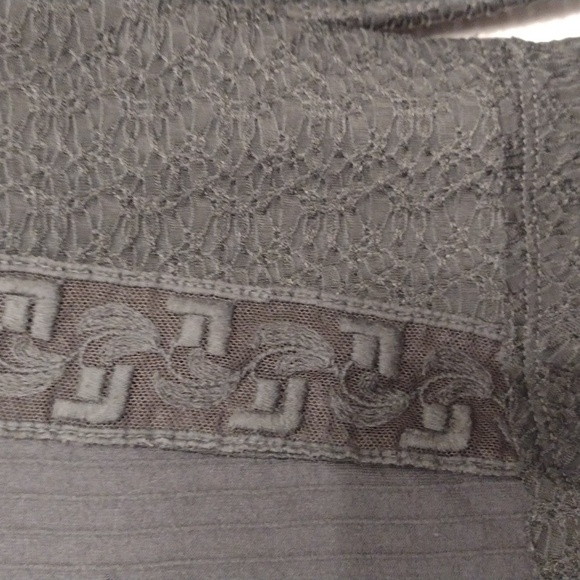 Free People Dark Charcoal Gray Victorian Bohemian Blouse Size XS - Picture 13 of 16